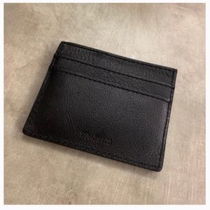 NEW Madewell Black Leather Card Case